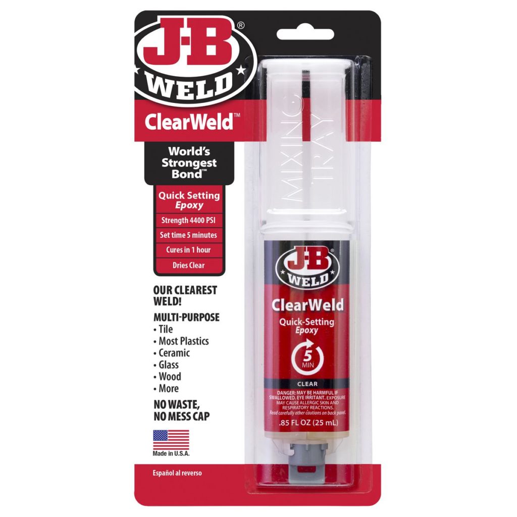 JB Weld ClearWeld Epoxy Adhesive Syringe Mixer 25ml 261411 VIC
